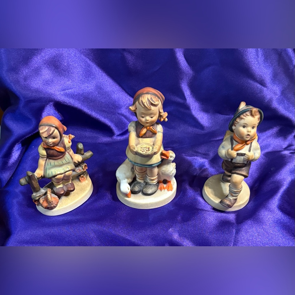 W. Goebel Hummel Vintage Dated individually on bottom of each figurine 3 pcs